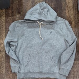 Youth Size XL Polo Ralph Lauren Gray Hoodie with Embroidered Navy Logo